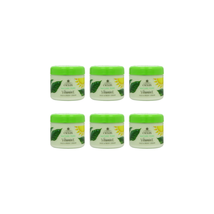 Cyclax Vitamin E Face and Body Cream 300ML - Pack of 6