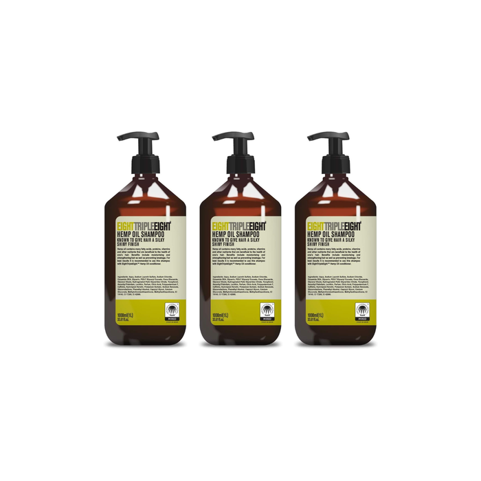 Eight Triple Eight Hemp Shampoo 1L - Pack of 3