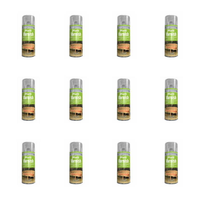 Paint Factory Clear Matt Varnish Spray 250ml - Pack of 12