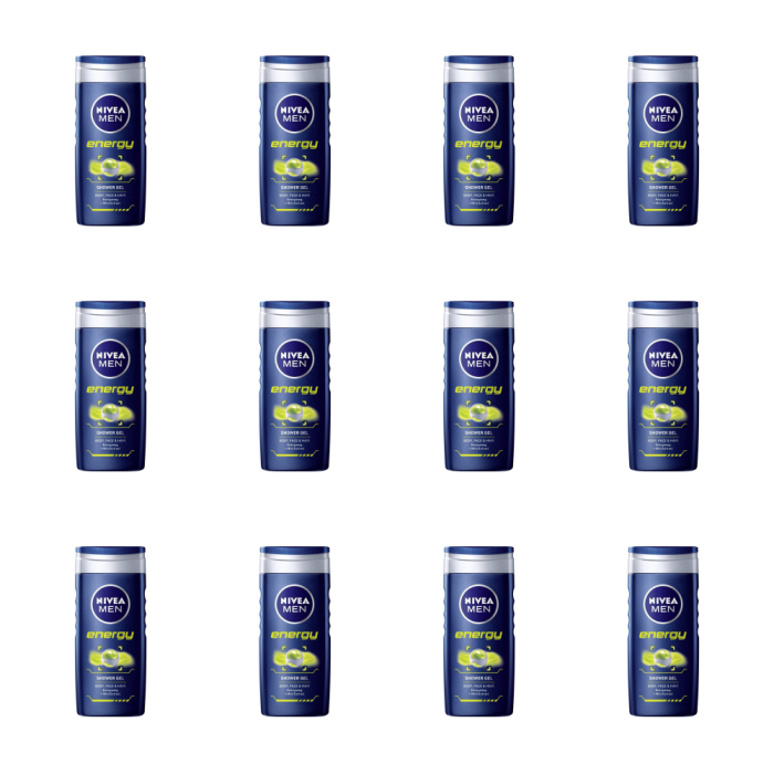 Nivea For Men Energy Shower Gel 250ml - Pack of 12