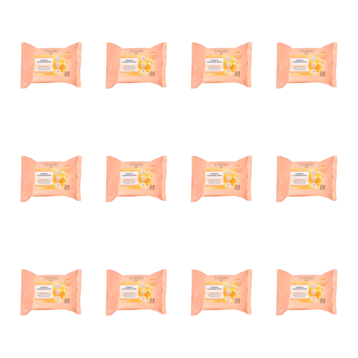 Sunkissed Skin Vitamin C Cleansing & Refreshing Wipes 25 Sheets - Pack of 12
