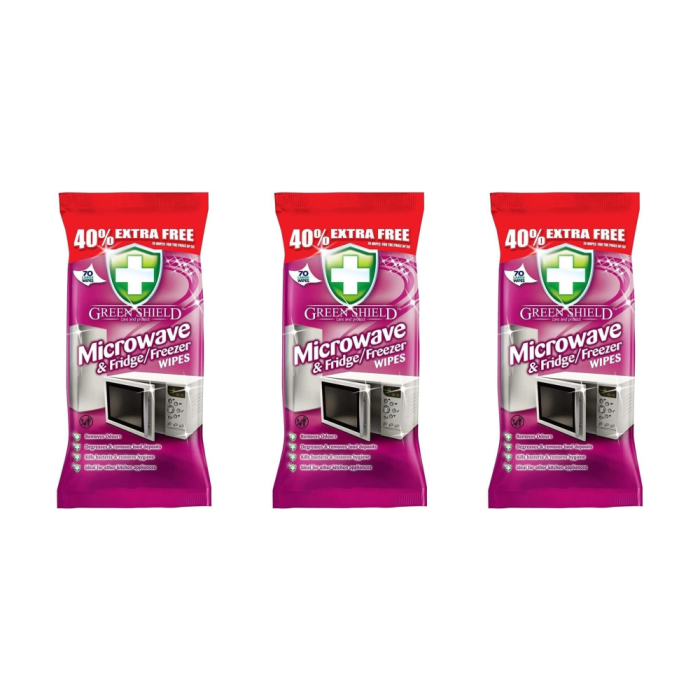 Greenshield Microwave and Fridge Wipes 70's - Pack of 3