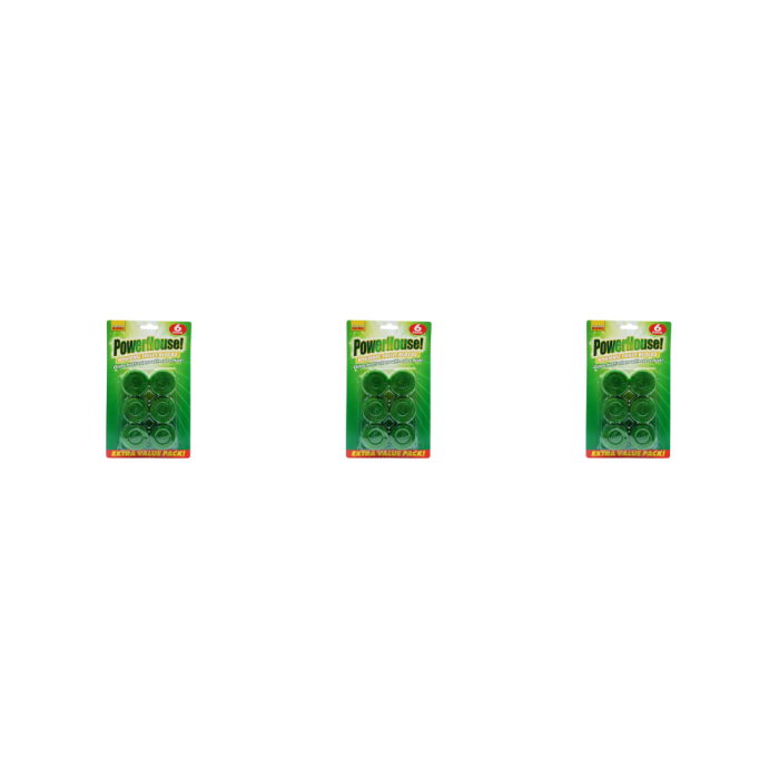 Powerhouse Hygienic Toilet Cleans with Every Flush 6 Blocks Pack - Pack of 3