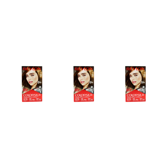 Revlon ColorSilk 51 Light Brown Permanent Ammonia Free Hair Dye - Pack of 3