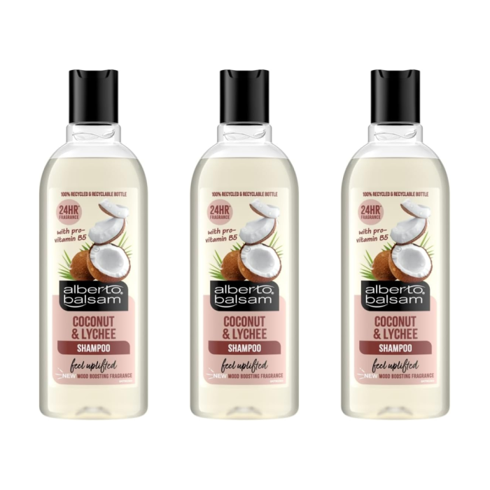 Alberto Balsam Coconut & Lychee Shampoo 300ML - Pack of 3