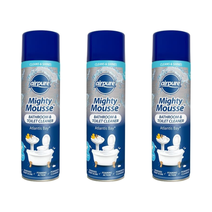 Airpure Mighty Mousse Atlantis Bay Bathroom & Toilet Cleaner 500ML - Pack of 3
