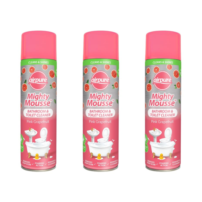 Airpure Mighty Mousse Pink Grapefruit Bathroom & Toilet Cleaner 500ML - Pack of 3