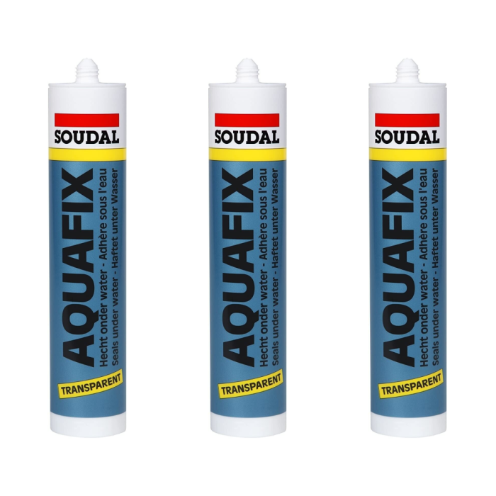 Soudal Aquafix All Weather Sealant Clear 300ml - Pack of 3