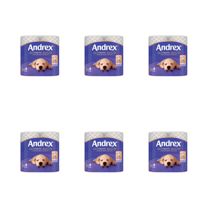 Andrex Supreme Quilts Quilted Toilet Paper - 4 Rolls - Pack of 6