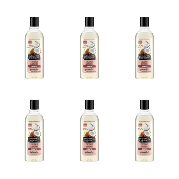 Alberto Balsam Coconut & Lychee Shampoo 300ML - Pack of 6