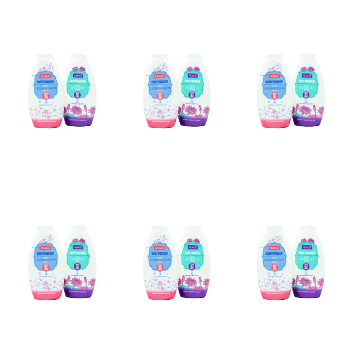 Nuagé Talc-Free Body Powder Cherry Blossom & Waterlily Scent, 250g - Pack of 6