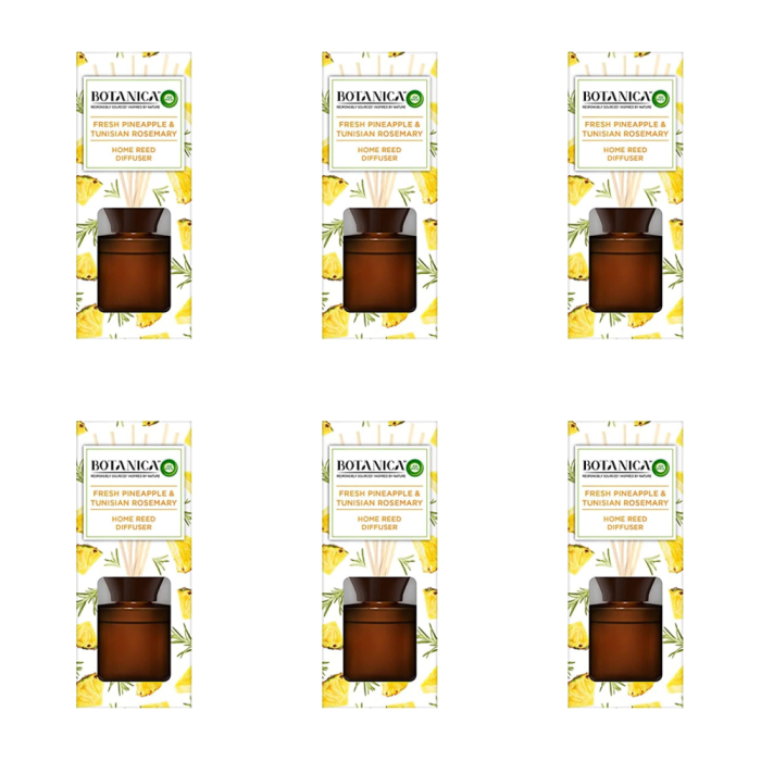 Airwick Botanica Pineapple & Rosemary Home Reed Diffuser 80ML - Pack of 6