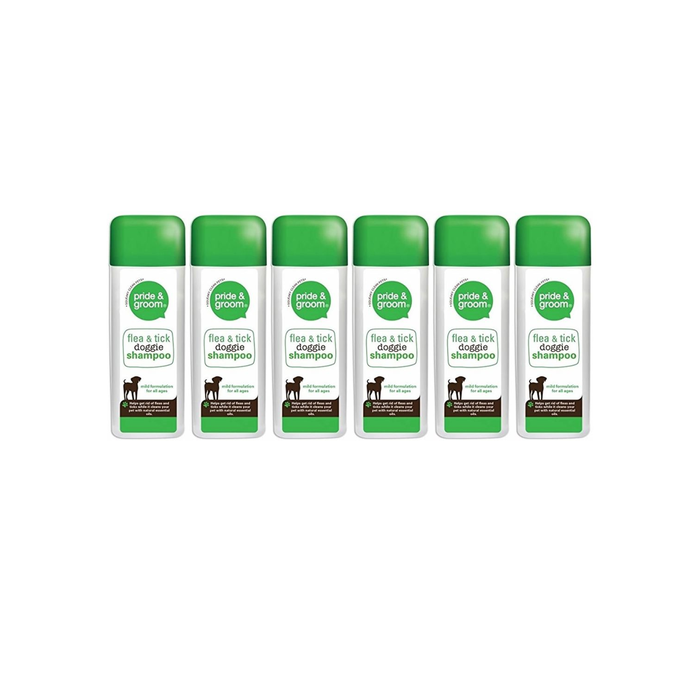 Pride & Groom Flea & Tick Dog Shampoo 300ML - Pack of 6