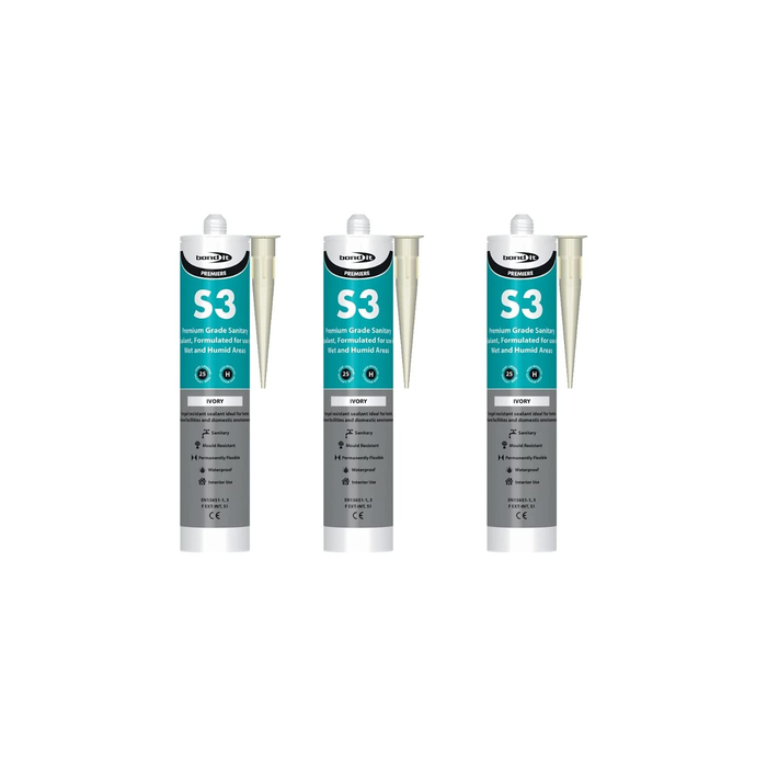 Bond It Premiere S3 Ivory Sealant 310ml - Pack of 3