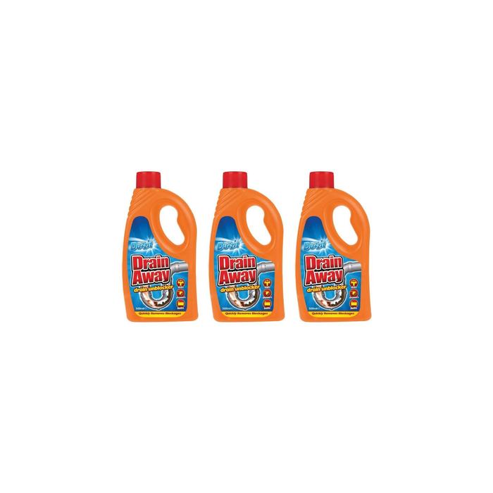 Duzzit Drain Away Drain Unblocker Liquid Formula 500ml - Pack of 3