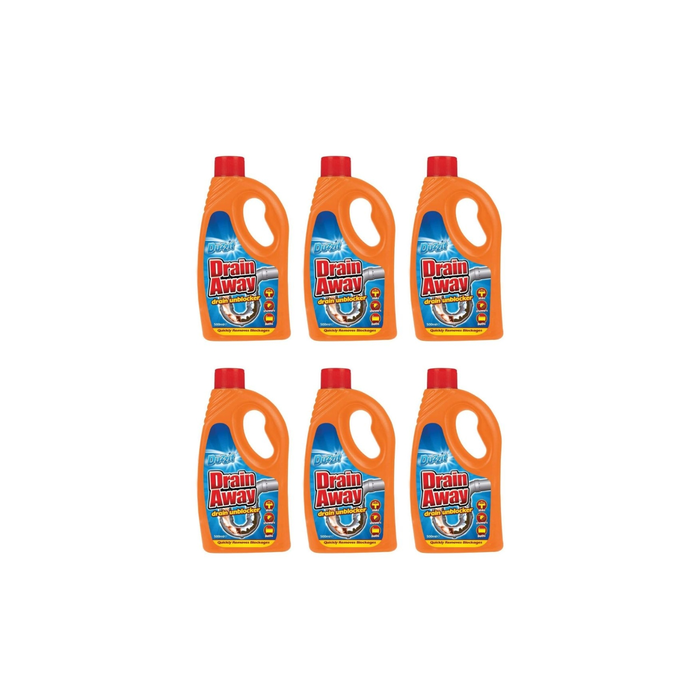 Duzzit Drain Away Drain Unblocker Liquid Formula 500ml - Pack of 6