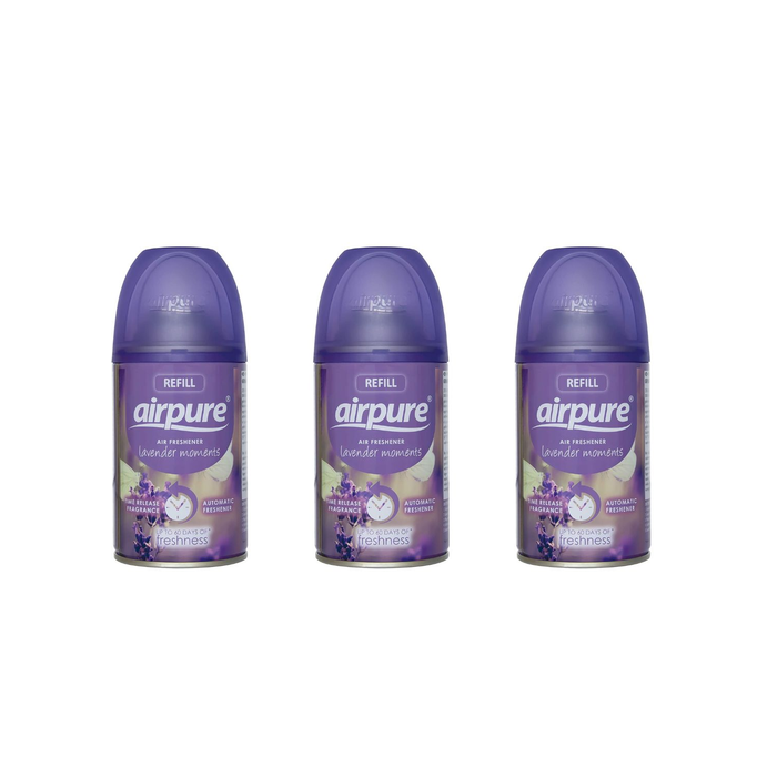 Airpure Air-O-Matic Air Freshener Refill 250ml Lavender Moments - Pack of 3
