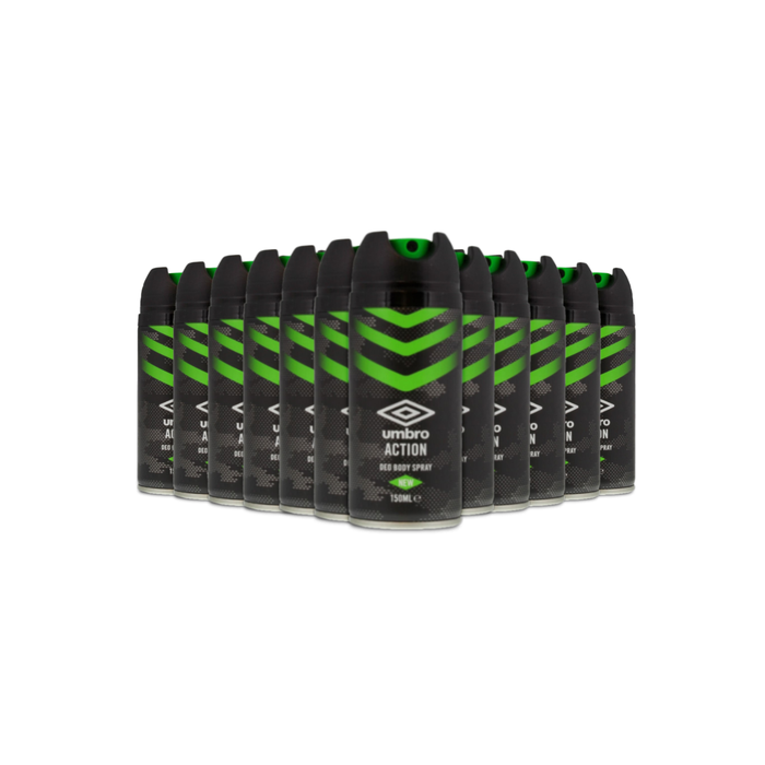 Umbro Action Body Spray Green 150ml - Pack of 12