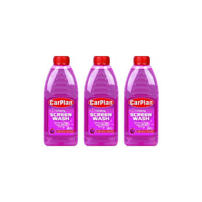 CarPlan Cherry Screen Wash High Power Concentrated 1L - Pack of 3