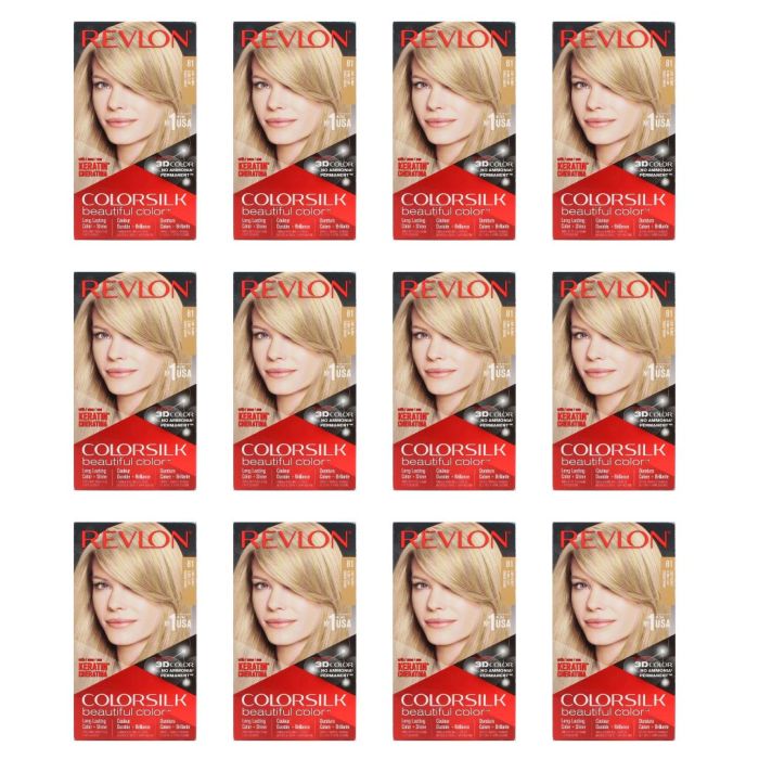 Revlon Colorsilk Hair Dye Permanent Light Blonde 81 - Pack of 12