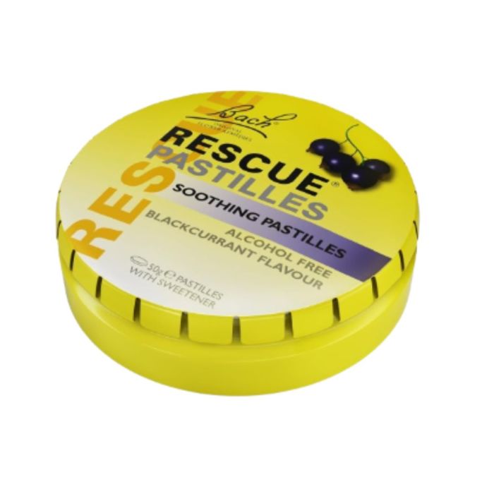 Rescue Pastilles Blackcurrant Flavour Alcohol Free 50g