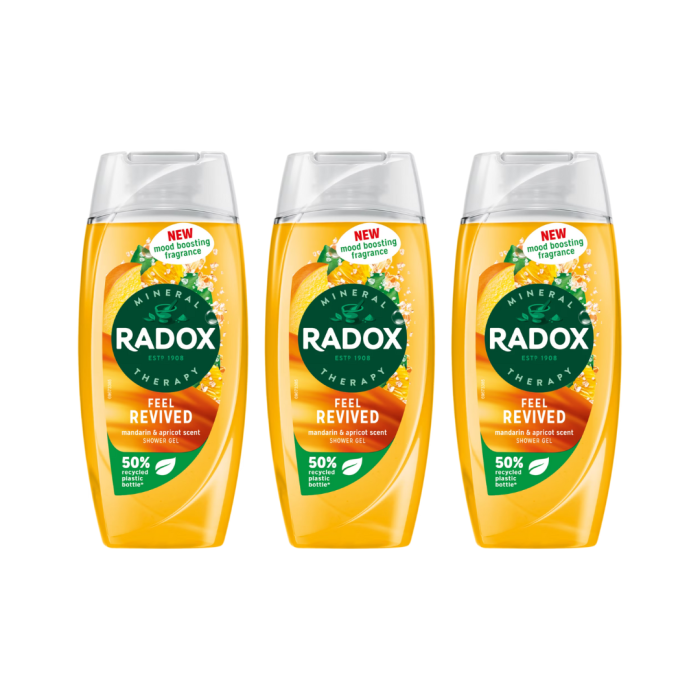Radox Mineral Therapy Feel Revived Shower Gel Mandarin & Lemongrass 250ML - Pack of 3