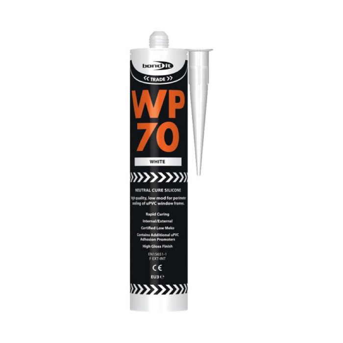 Bond It WP70 Neutral Core Silicone Sealant Durable Sealing  White 310ml