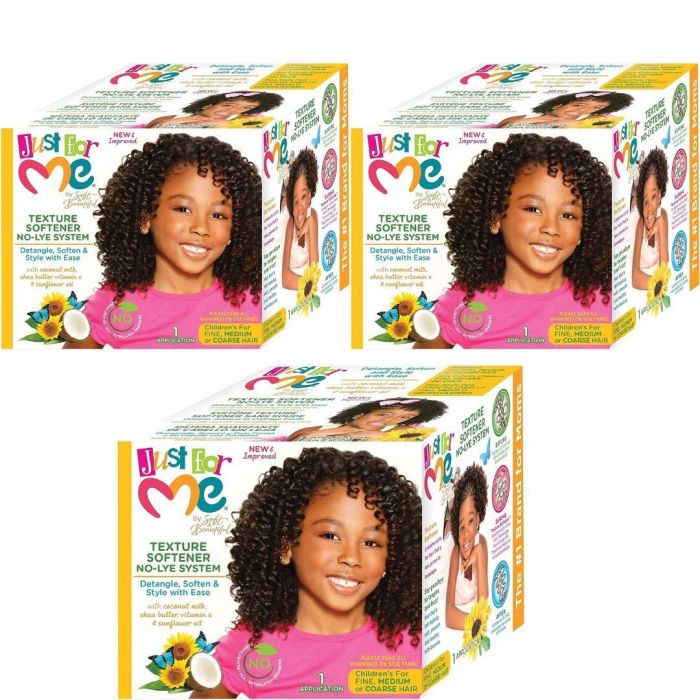 Just For Me Texture Softener No-Lye System Kit - Pack of 3