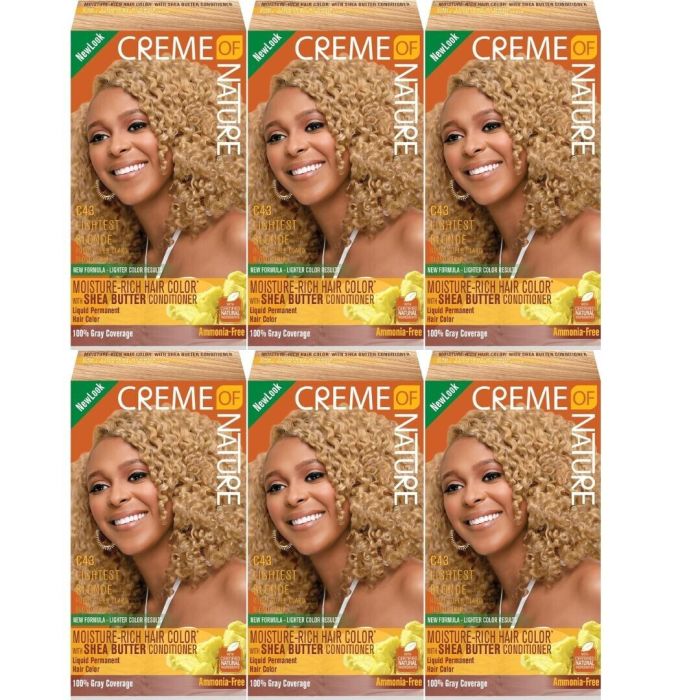 Creme of Nature Hair Colour Moisture Rich Shea Butter Lightest Blonde C43 - Pack of 6