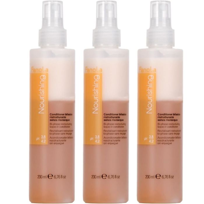 Fanola Nourishing Bi-Phase Leave-in Conditioner 200ml - Pack of 3