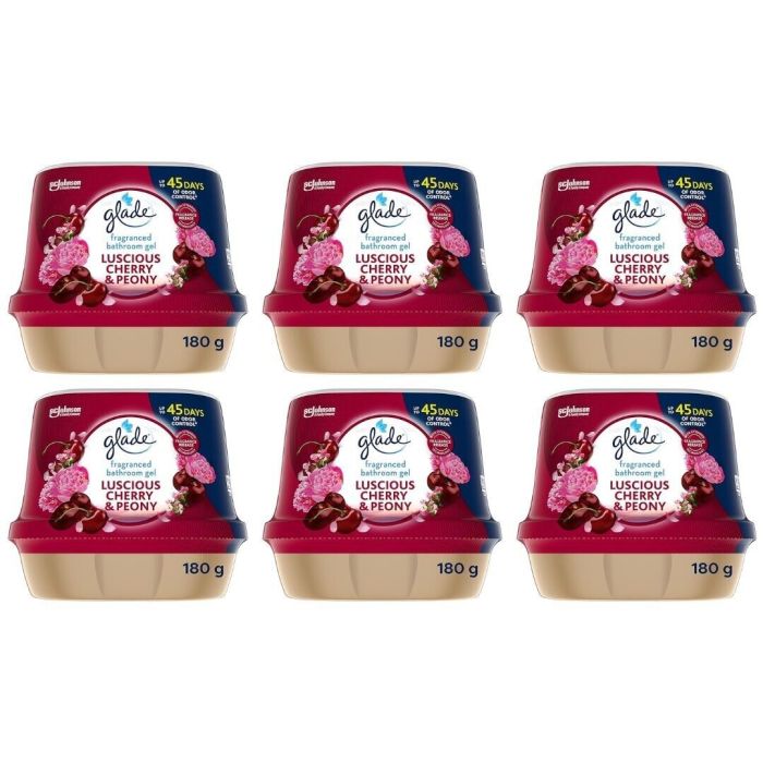 Glade Luscious Cherry and Peony fragranced bathroom gel air freshener 180g
