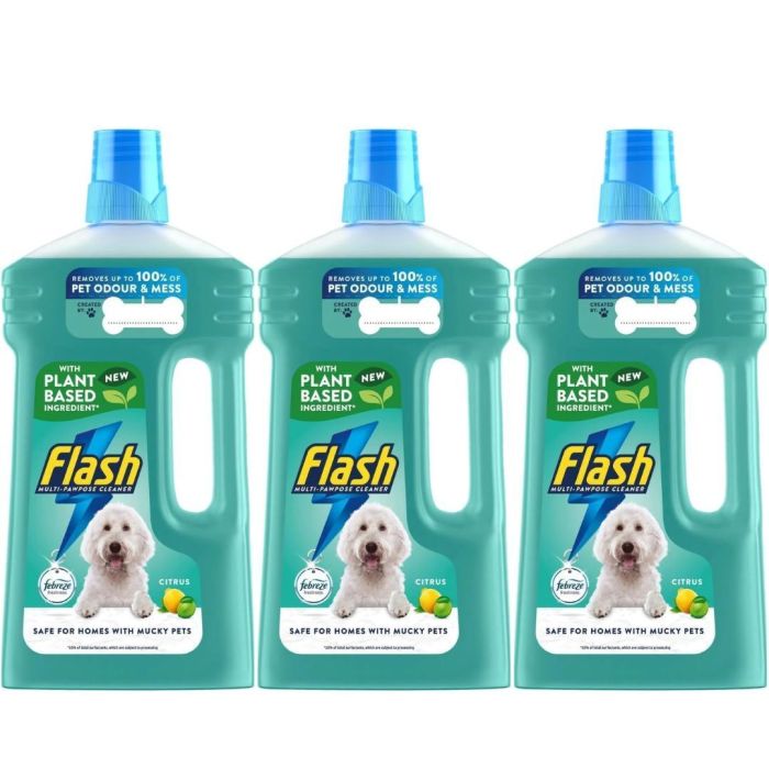 Flash Liquid Cleaner For Pet Lovers Citrus 1L - Pack of 3