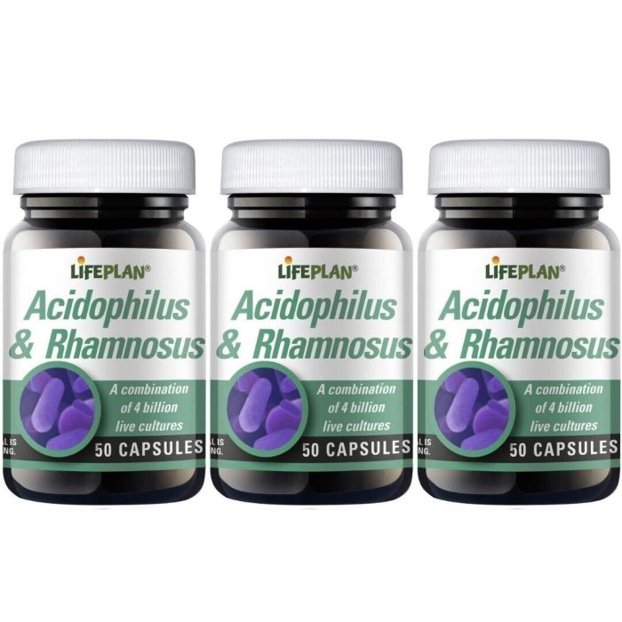 Lifeplan Acidophilus and Rhamnosus Vegicap 50 Capsules - Pack of 3