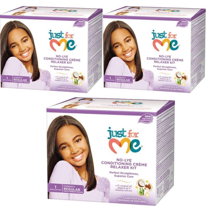 Just For Me No-Lye Conditioning Creme Relaxer Kit Regular - Pack of 3