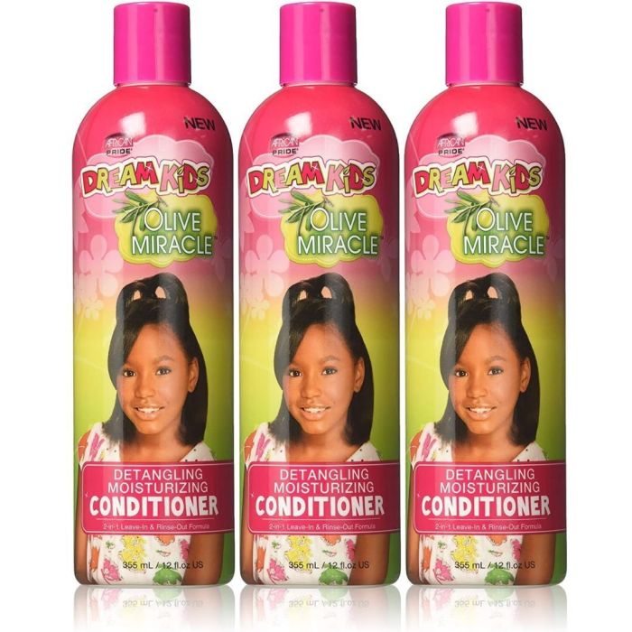 African Pride Dream Kids Olive Miracle Moisturizing Conditioner 355ML - Pack of 3