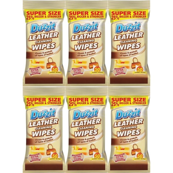 Duzzit Leather Cleaning Wipes Clean & Protect 50 Wipes - Pack of 6