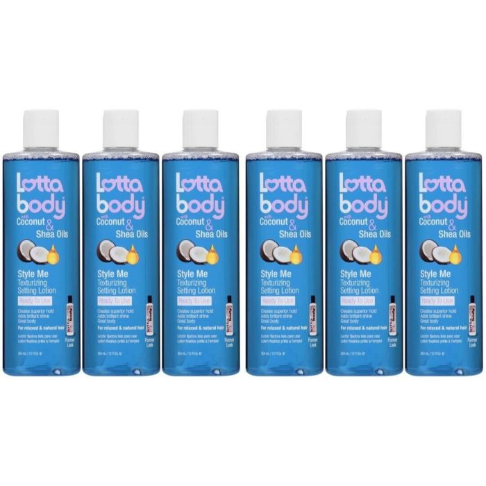 Lotta Body Texturizing Setting Lotion Style Me with Coconut & Shea Oil 354ml - Pack of 6