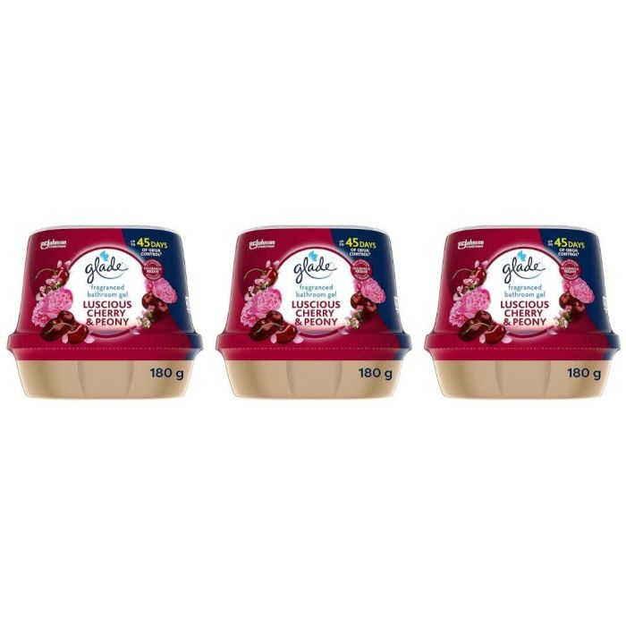 Glade Luscious Cherry and Peony fragranced bathroom gel air freshener 180g
