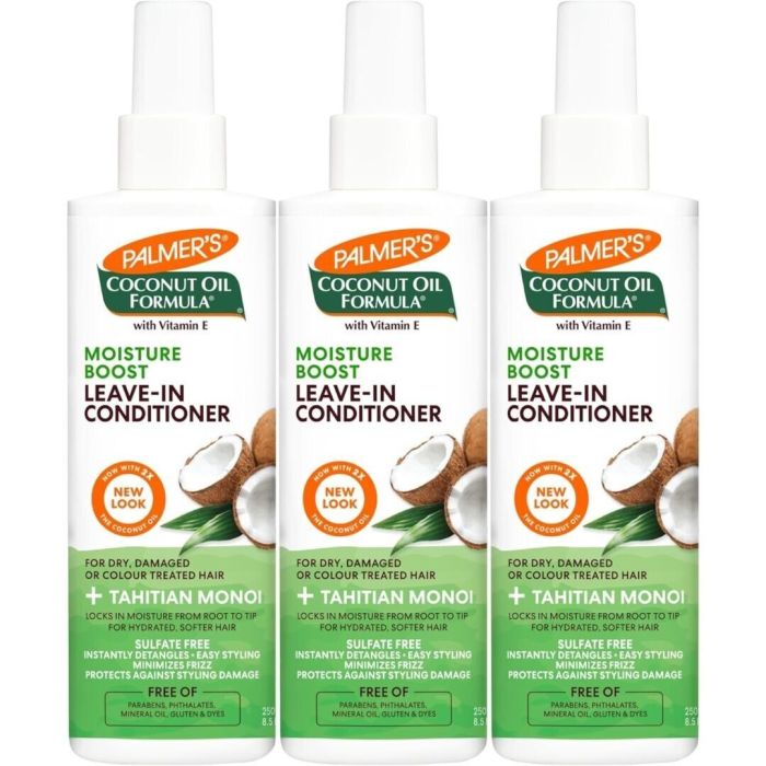 Palmers Live-In Conditioner Moisture Boost Coconut Oil 250ml - Pack of 3