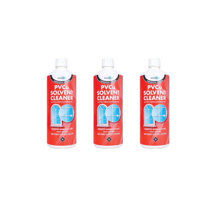 Bond It Professional PVCu Solvent Cleaner For Surrounds 1L - Pack of 3
