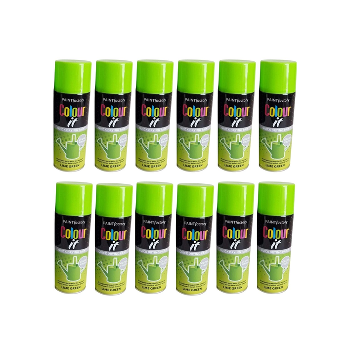 Paint Factory Colour It Multi-Purpose Spray Paint Lime Green 400ml - Pack of 12