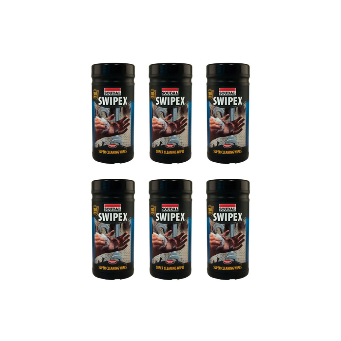 Soudal Swipex Cleansing Wipes - 100 Wipes - Pack of 6