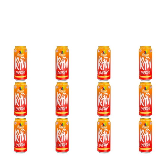 Rubicon Raw Orange & Mango Energy Drink 500ml - Pack of 12