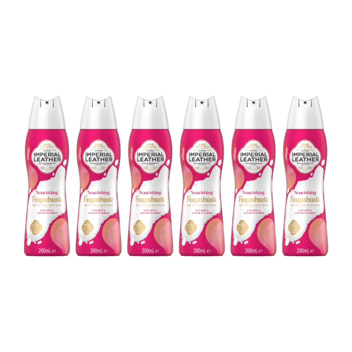 Imperial Leather Foamburst Lychee Lotus Flower Shower Gel 200ml - Pack of 6