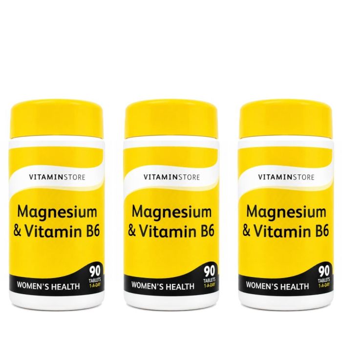Vitamin Store Magnesium & Vitamin B6 Supplements 90 Tablets - Pack of 3