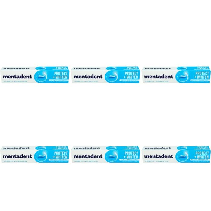 Mentadent Protect + Whiten Toothpaste 75ml - Pack of 6