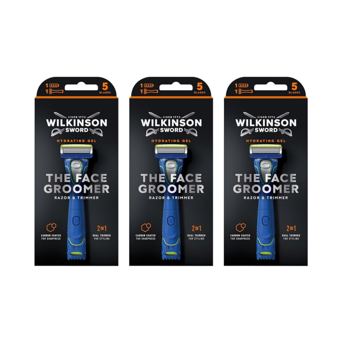 Wilkinson Sword The Face Groomer 2-in-1 Razor & Trimmer - Pack of 3