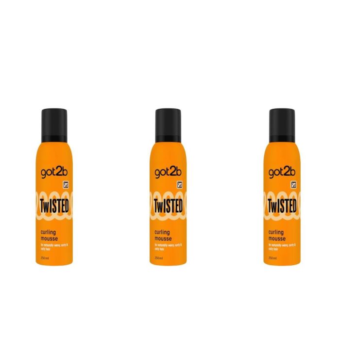 got2b Anti-Freeze Twisted Curling Mousse 250ml - Pack of 3