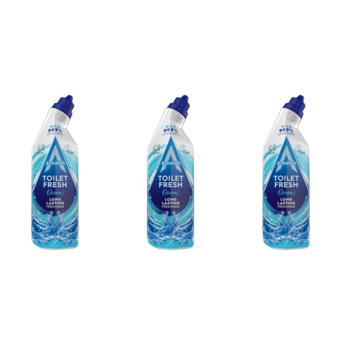 Astonish Ocean Toilet Fresh Gel Cleaner 750ml - Pack of 3