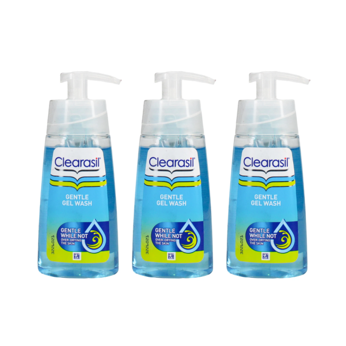 Clearasil Gentle Gel Facial Cleanser 150ml - Pack of 3